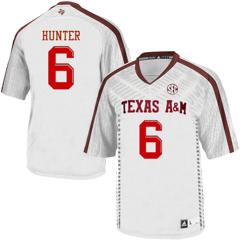 Men #6 Derick Hunter Texas A&M Aggies College Football Jerseys Sale-White